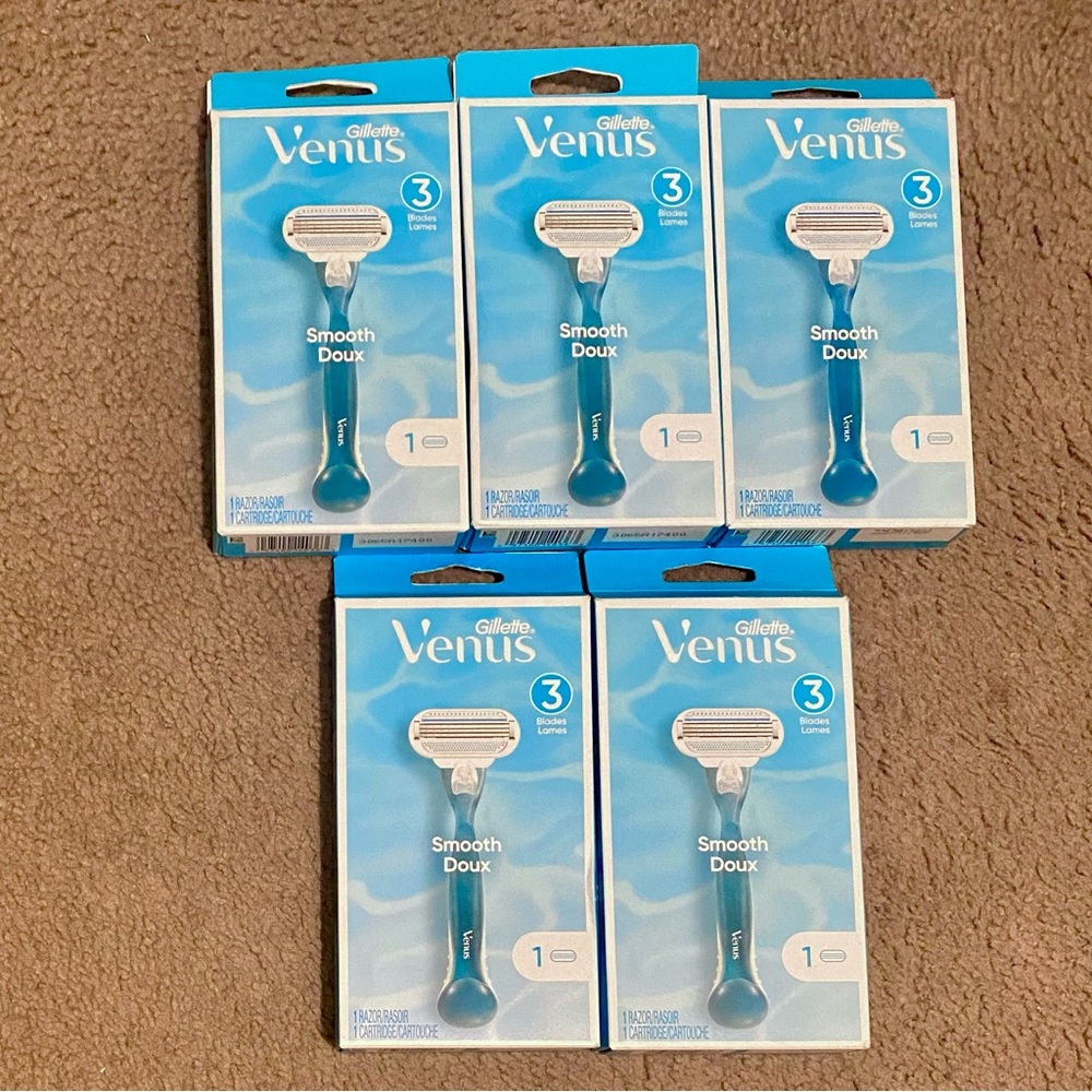 5 packs Gillette Venus women razor bundle - smooth 3 blades BNIB shave hair